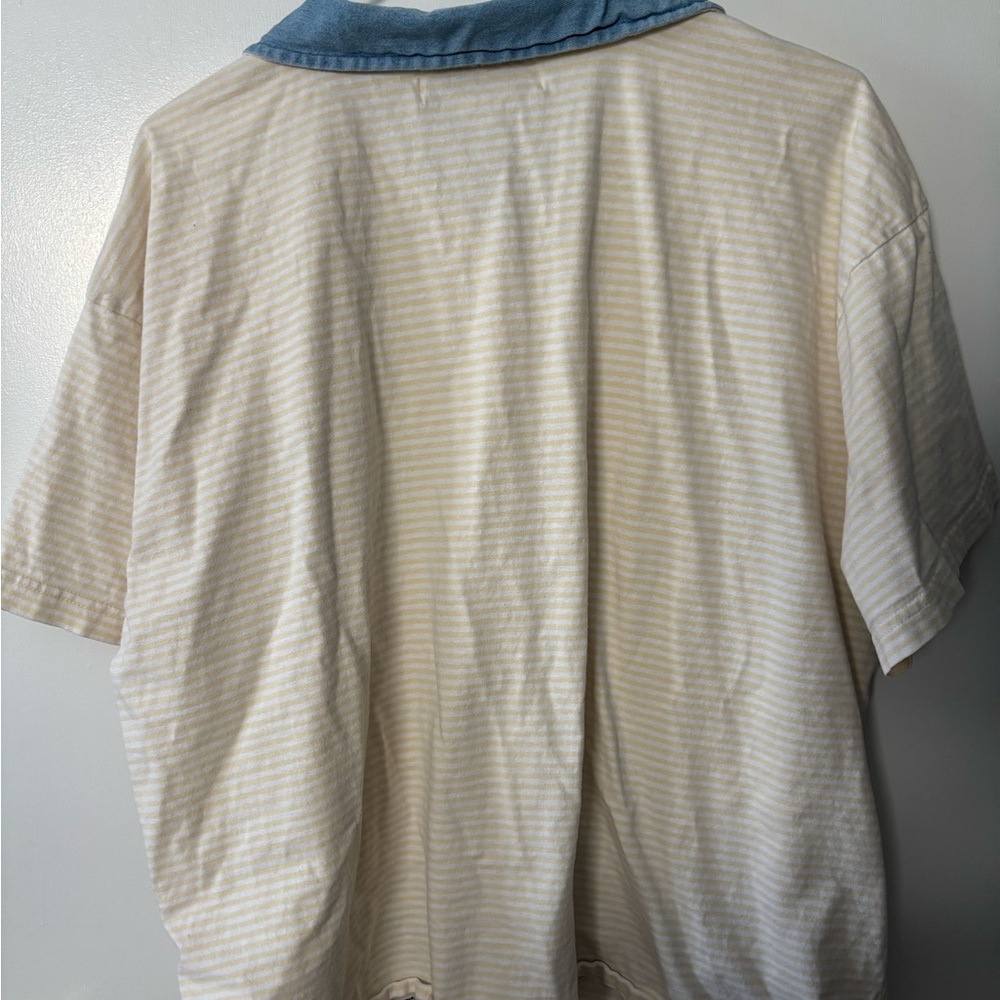 Victoria Jones Cottagecore Striped Shirt with Blue Collar - Picture 5 of 6